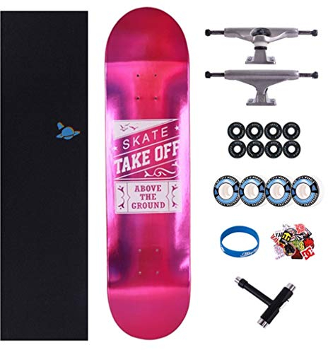 Lgan Skateboard Erwachsene, 31x8in Ahorn Longboard Kinder, Anfänger Skateboard Deck, Mädchen Pennyboard (Color : GG)