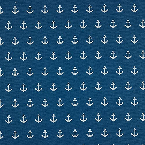 ® Baumwollstoff Anker Jeans Blau Webware Meterware Popeline OEKOTEX 150cm breit - Ab 0,5 Meter