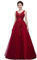 Misshow Robe Femme Cérémonie Longue Grande Taille avec Dentelles à Fleurs Dos Nu Robe Femme Chic Soirée Bordeaux 36