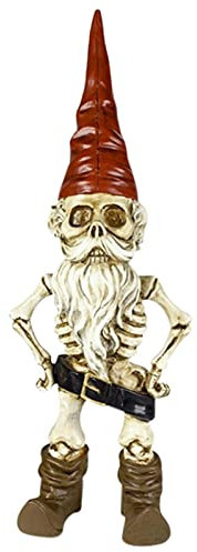 monshop Statue De Nain De Jardin Zombie GNOME - Nain De Jardin Squelette, Roman Couple Squelette Et Dinosaure Squelette, Ornements De Jardin Halloween Gnomes, Crâne en Résine Jour des Morts