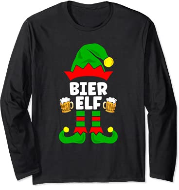 Alman Elf Weihnachtsoutfit Familie Partnerlook Deko Kostüm Langarmshirt