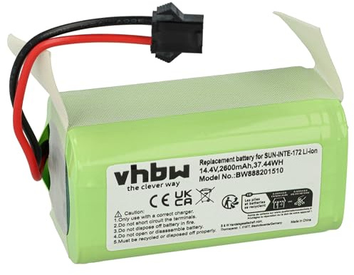 vhbw Akku kompatibel mit Amarey A800 | A900 Staubsauger Home Cleaner Heimroboter (2600mAh, 14,4V, Li-Ion)