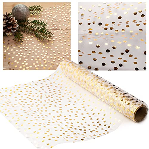 alles-meine.de GmbH Tischläufer/Tischdecke - Glitzer & Gold - 4 Rollen - JE 28 cm x 300 cm - Weihnachten - Deko Stoff - Dekostoff - Metall - festlich Weihnachtsdeko Platzunterl..