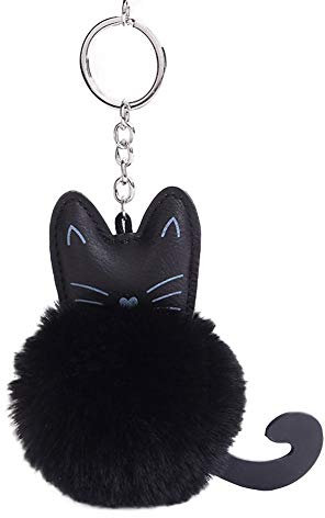 U-M Porte-clés en forme de chat en peluche pour sac à main, accessoire de décoration