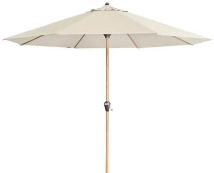 Doppler Kurbelschirm 'Alu-Wood Ultra', Ø 350 cm, natur