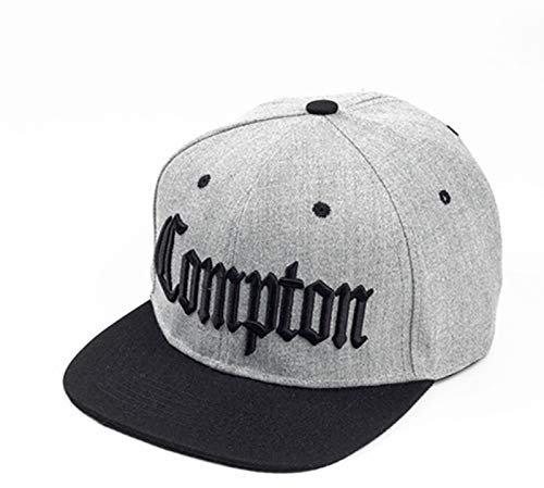 Cap Herren Compton Stickerei Baseballmützen verstellbare Baumwolle Herren Caps Traker Hat Damen Hüte Hop Snapback Cap Sommer, grau