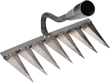 Hellery Gartenhacke Gemüse Pflügen Pflanzwerkzeug Gartenjäter Kultivator Garten Schwoe Hacke Gartenhacke zum Pflanzen Landwirtschaft 7 Zähne