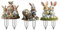 Wangark 3stk Gartenstecker Osterhasen zum Stecken, Osterdeko Ostern Garten Hasen Deko Outdoor Vintage für Draußen Frühling, Osterhase Außen Frühlingsdeko Osterhasen Figuren Groß