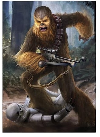 Displate Offiziell Star Wars MetallPoster Magnetische Befestigung Inklusive Lizenziert Bilder Hochwertiges Poster Moments Edge - Chewbacca Poster 45 cm x 32 cm