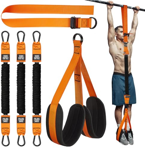 HPYGN Pull Up Assistance Bands, Heavy Duty Resistance Band for Pull Up Assist, Adjustable Weight/Size with Fabric Feet/Knee Rest, Bands for Pull Up Bar for Strength Training, Pull Up Assist Band