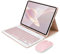 SOPPY Custodia per tastiera per iPad con mouse, tastiera Bluetooth per iPad Air 5th, iPad Air 4th, iPad Pro 11 2018-2022, custodia per tastiera rimovibile, slot per matita incorporato
