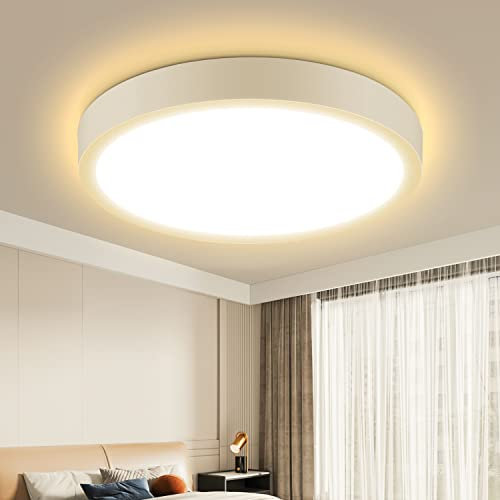 Aigostar LED Ceiling Light 24W 2500LM, 3000K Warm White Ultra-Thin Fixture for Kitchen, Bedroom - Ø28.9CM 152W Equivalent