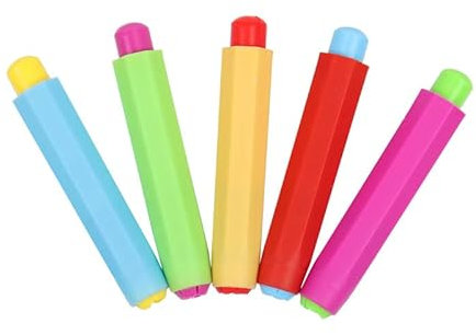 Porte Craie,10 Pcs Porte Craie pour Tableau Noir de 5couleur, Porte à Craie Ajustable avec un Boite de Rangement, Chalk Holder en Plastique pour l'École,Bureau Professeur et Enfants