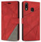 SONWO Case for Huawei Y6 2019, PU Leather Flip Wallet Case Magnetic Closure Cover Card Slots Phone Case for Huawei Y6 2019, Red