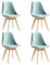 BenyLed Lot de 4 Chaises de Salle à Manger Scandinaves Modernes avec Assise et Dossier Rembourrés ; Chaises de Cuisine en Velours (Vert)