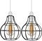Retro Style 2-Pack Metal Basket Ceiling Pendant Light Shade 16cm Diameter Vase Shape Industrial Wire Cage Lampshade for Ceiling Easy Fit Indoor Kitchen Living Room Corridor