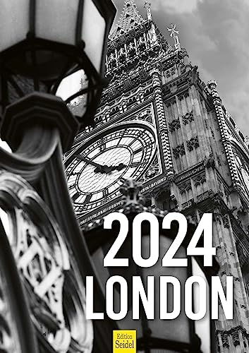 Edition Seidel Premium Kalender London 2024 Format DIN A3 Wandkalender England Vereinigtes Königreich UK Big Ben Metropole Skyline black white