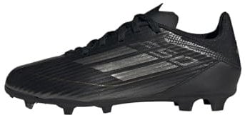adidas Unisex Kinder F50 League Football Boots Firm Ground, Core Black/Iron Metallic/Gold, 38 2/3 EU