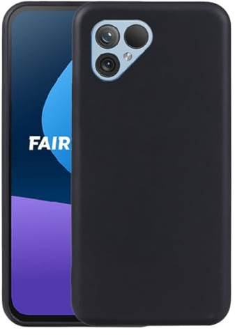 Wigento Für Fairphone 5 Silikon TPU Schutz Handy Hülle Tasche Etui Cover Schwarz