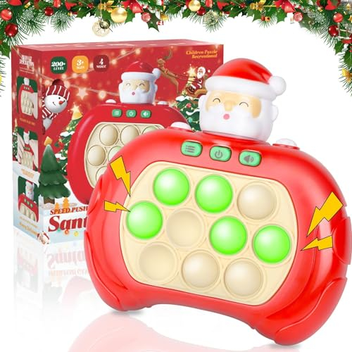 TODARRUN Quick Push Game Fidget Toys for Kids 3-12 Years Old,Pop Game Handheld Bubble Game Console Light up Pop Game Sensory Fidget Toys for Boys and Girls Birthday Gift, JH-007