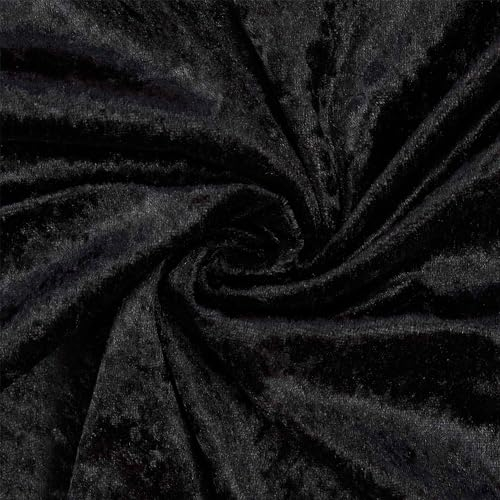 Pannesamt Stoff glänzend, uni schwarz (Länge am Stück: ab 50cm / Breite: 150cm)