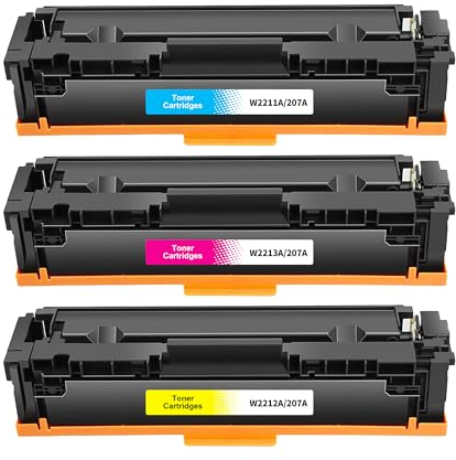 Jhaan 207A Toner (Mit Chip) Multipack Kompatibel für HP 207A für HP Color Laserjet Pro MFP M283fdw M255dw M282nw M283fdn M255nw M255 M282 M283 ( W2211A W2212A W2213A), 3er-Pack
