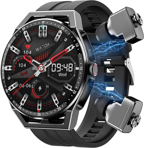 Deals of The Day Clearance Smart Watch with Earbuds, SmartWatch(Answer/Make Calls), Smartwatch with Wireless Earphones Alloy Ultra Thin 1.32inch IPS Touch-Screen IP67 Multi Sport Mode