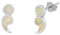 Sterling Silber Weiß Opal Semikolon Ohrringe. (KEOEL451080-WO)