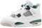 Nike Jordan Air 4 Retro unisex da adulto, Bianco/Bianco/Grigio neutro/Verde ossidato, 42 EU