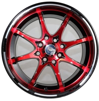 liwei Store Schwarze und rote Felgen 15 16 17 Zoll 4x100 Räder 4x1143 Leichtmetallrad for Auto
