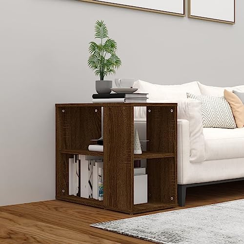 ShCuShan Beistelltisch Braun Eichen-Optik 60x30x50 cm Holzwerkstoff Outdoor Beistelltisch Balkontisch Schmal