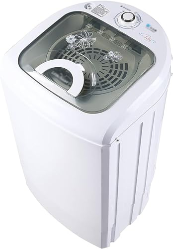 Lavadoras portátiles 2 en 1, lavadora y secadora giratoria, lavadora automática de camping, lavadora de viaje de 7,5 kg, carga superior, función de temporización, ahorro de energía/agua, fácil