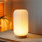 JHY DESIGN 3-Farben Lichtquelle dimmbar Touch Nachttischlampe 23cm hoch Knopfsteuerung Tischlampe 3D gedruckt mit Holzsockel für Schlafzimmer Wohnzimmer drinnen (weiß, Typ-C Aufladung)