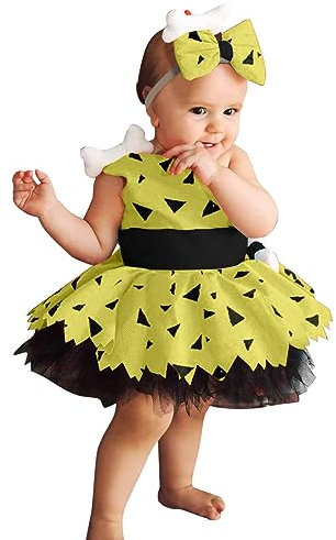 Halloween Kostüm Kinder Mädchen Hundeknochen Kleinkind Höhlenmensch Outfits Historisches Mesh Tüllkleid Höhlenmädchen Cavegirl Vintage Tüll Kleid Girl Bequem Soft Caveman Dresses