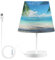 Mnsruu Lampe de chevet en feuilles de palmier bleues pour chambre à coucher, table de chevet, lampe de bureau, abat-jour pour salon, dortoir, bureau