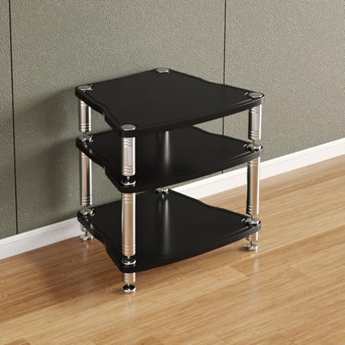 HiFi Regal Audio Schrank,audio rack,audio rack hifi regal für ecke,Verstärker-Rack-Regal,AV-Medienständer, Hohes Verstärker-Rack-Regal,Audio-Rack-Ständer Turm AV-Medienständer,offenes stereo-schrank(B