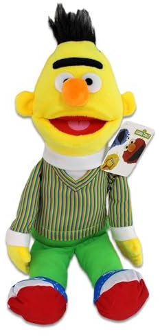 Sesamstraße Kuscheltier – 38 cm, Verschiedene Charaktere wählbar, gestickte & Kunststoffaugen, kuschelig weich (Bert)