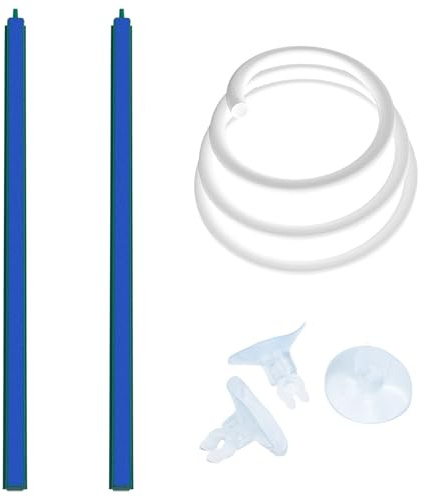 Uotyle Air Stone Bar Bubble Diffuser,2Pcs Fish Tanks Aquariums Oxygen Tube Hook Bubble Release Diffuser,Strip Air-stones Air Pumps Hydroponics(41.3cm/16.25inch)