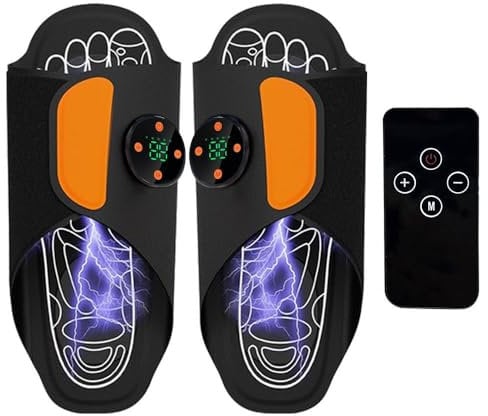 EMS Fußmassagegerät mit 8 Modi & 19 Intensitätsstufen – Elektrische Fußmatte zur Durchblutungsförderung, Muskelstimulation & Entspannung – Fuß Massager für Zuhause & Büro