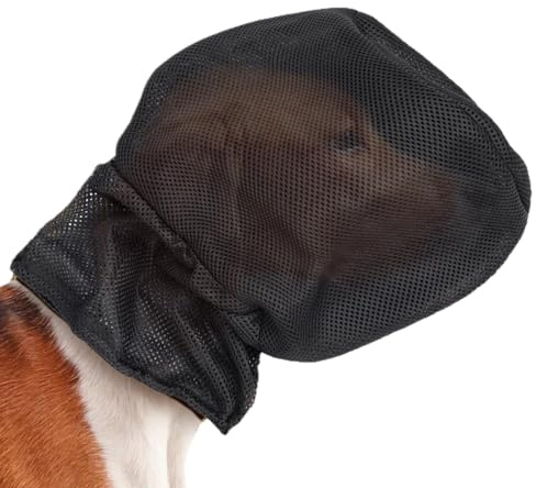Hundegesichtsschutz | Hunde Kopfschutz Gegen Dornen & Verletzungen,Leichter Verstellbarer Atmungsaktiver Maulkorb Für Mittelgroße & Große Hunde, Schwarz