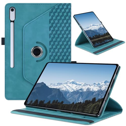 Coque Rotative pour Samsung Galaxy Tab S10 Lite /S10 FE 10,9 2025/S9 FE 10,9 2023/S9 11 2023, PU Cuir Étui Rotatif à 360 Degrés Tablette Housse Protection avec Réveil Automatique, Bleu