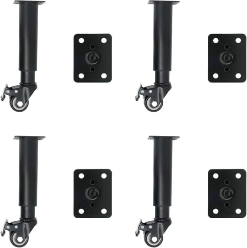 4pcs Verstellbare Möbelbeine Mit Drehgelenken Lenkrolle Heavy Duty Stützbeine Für Schranksofa Couchtisch Ständer, 24.5cm
