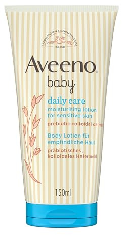 Aveeno® Baby Daily Care Bodylotion, 150 ml | Körperecreme mit beruhigendem präbiotischem kolloidalem Hafermehl für normale bis trockene, empfindliche Haut