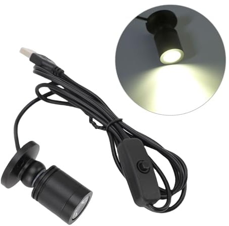 Luqeeg Mini-LED-Strahler mit Knopfschalter, USB 5V Aluminium, Blendfrei, Wiederaufladbarer LED-Akzentstrahler für Den Innenbereich für Küchenregal, Schreibtisch, Vitrine