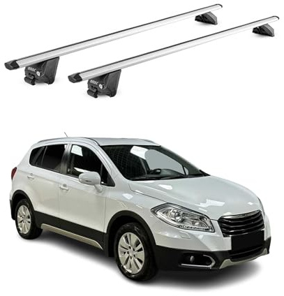 OMAC Dachträger für Toyota Auris Kombi 2012-2018 Aluminium Silber | TÜV geprüft, bis 100 kg Traglast, T-Nut-Befestigung, für integrierte Dachreling geeignet, Querträger, Grundträger