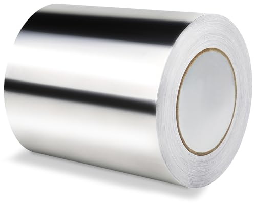 CZMTBO Adhesive Aluminium Foil Tape, 150mm x 50m Foil Tape Heat Resistant Roll Aluminum for Insulation and Sealing Home Heating Duct Repair Sealing Ducts