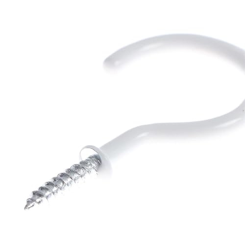 TXLEAPEY 30 stücke Weiß Schulter Kleiderbügel Tasse Haken Heavy Duty Schraube-In Decke(2 inch)