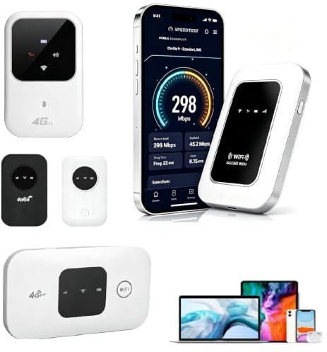 Portable WiFi Travel Router for Travel - 4G/5G Mobile WiFi Portable Hotspot Router with SIM Card Slot,Pocket-Sized MiFi Modem for Travel & Remote Work,4G LTE Mobile WiFi Hotspot for Outdoor (B)