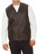Hollert German Leather Fashion Lammfellweste - FIRMINIUS ohne Kragen Herren Weste Lederweste Fellweste Größe L, Farbe Espresso
