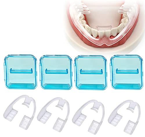 Mundschutz gegen Zähneknirschen – Zahnaufsatz für die Nacht gegen Bruxismus, Zähnepressen und Linderung von Kiefergelenksbeschwerden, 4 Stück